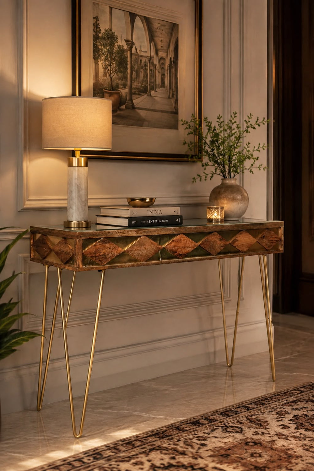 Sawar Wood & Iron Console Table