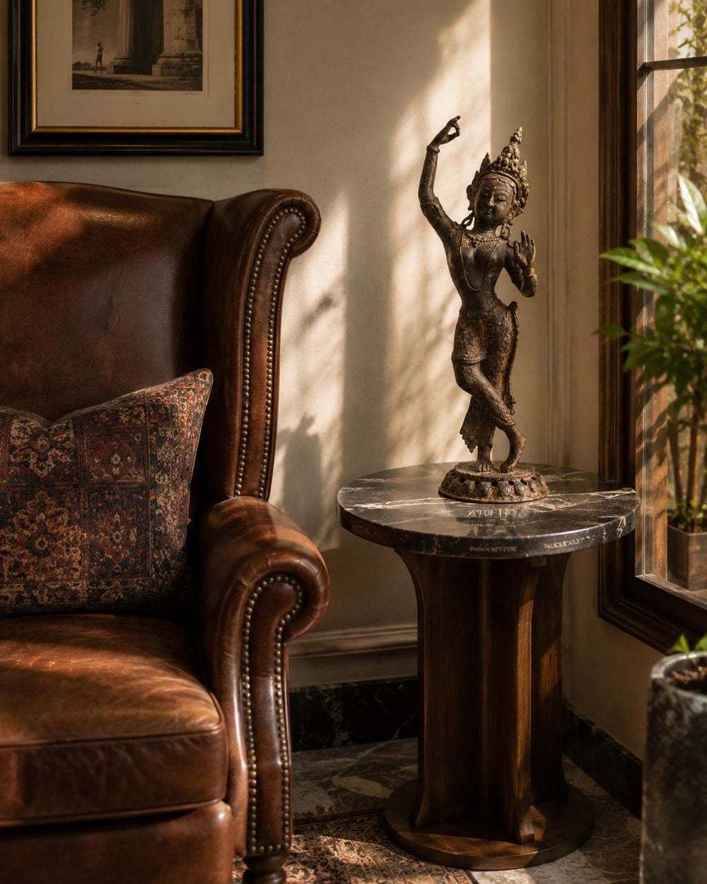 Vintage Apsara Sculpture – Celestial Dancer in 18-inches