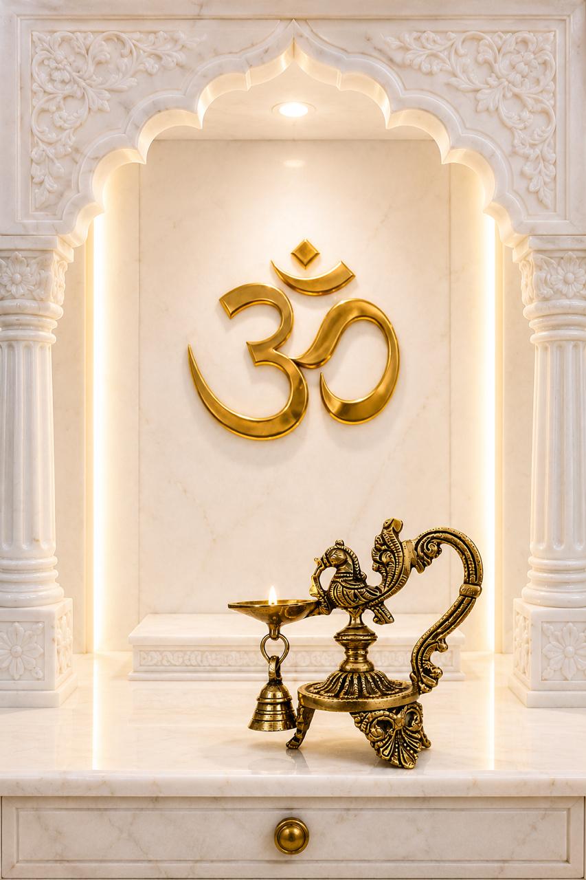 Mayur Deepam – Handcrafted Brass Peacock Diya with Bell