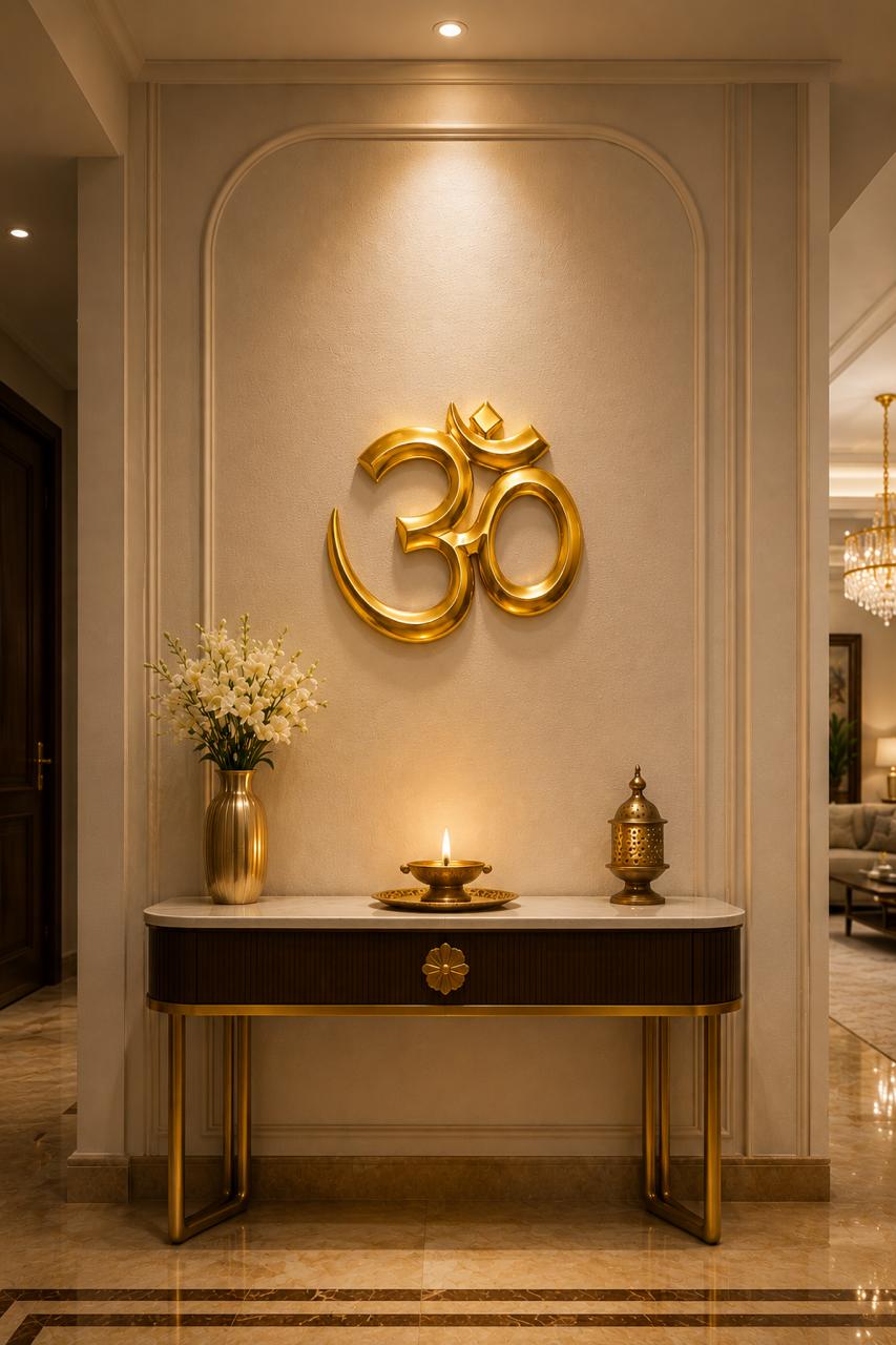 Sacred Om Wall Sculpture in Brass
