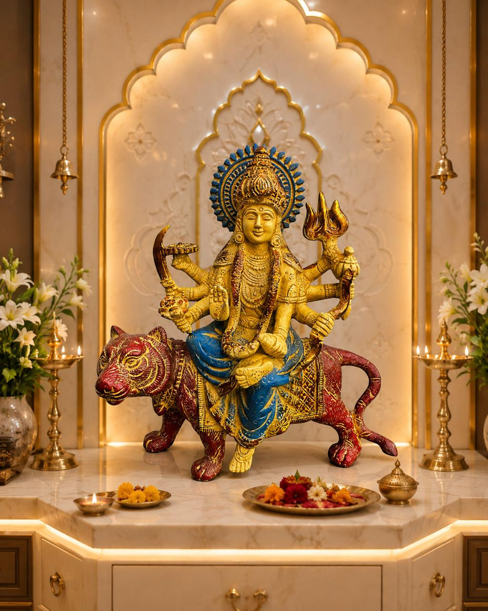 The Eternal Shakti | Coloured Brass Sculpture