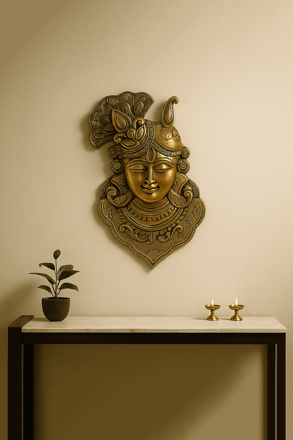 Krishna Face Relief Panel