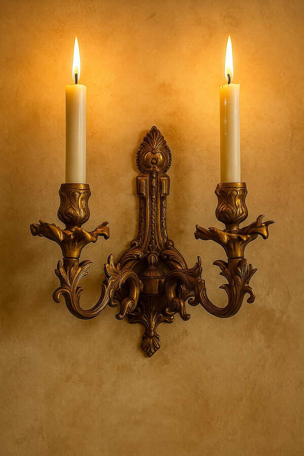 Double Brass Candle Sconce – Dvi Jyot