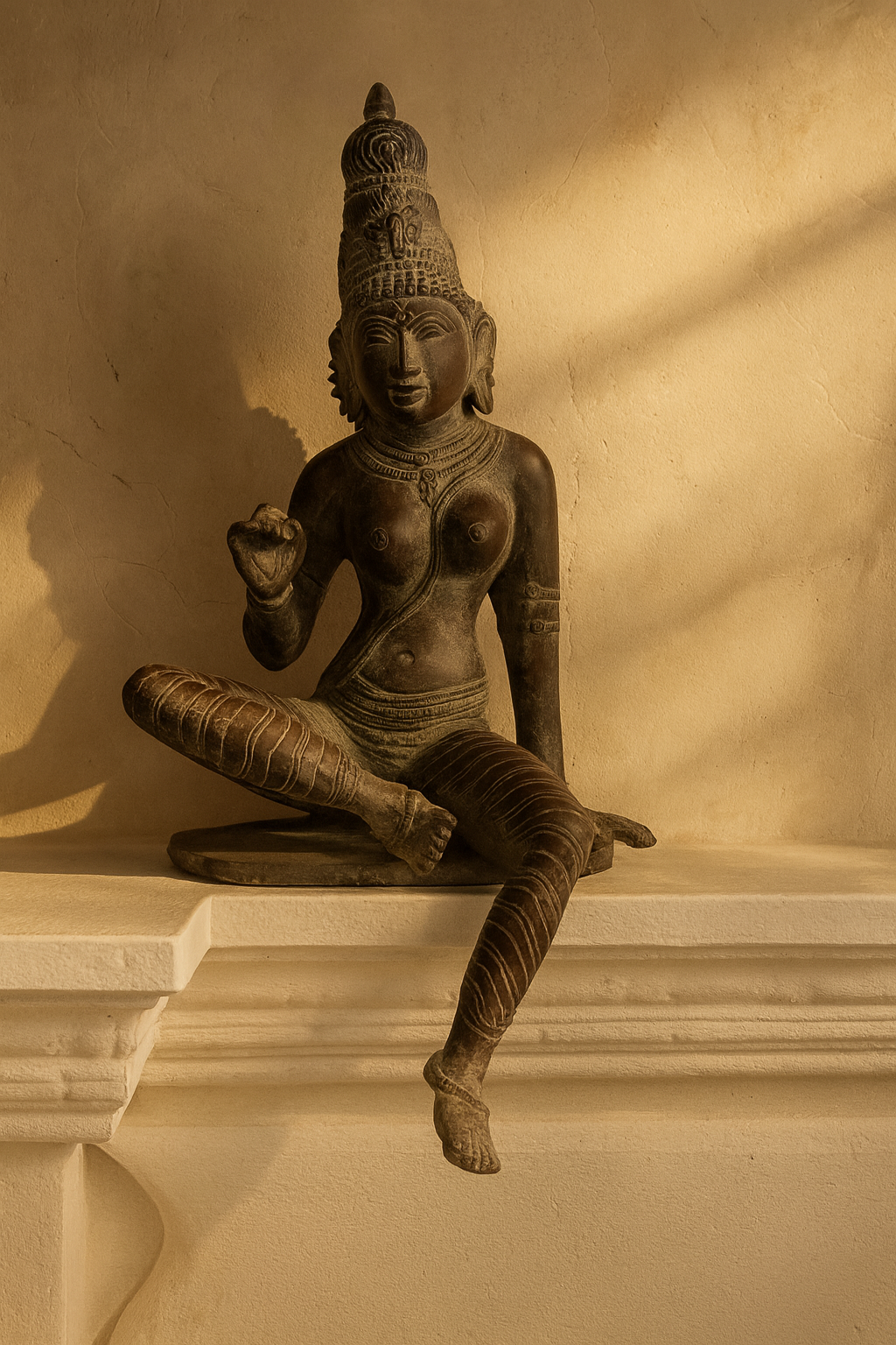 Chola Parvati in Lalitasana – Umber Brown (Inspired by Early Chola bronzes of Parvati, circa 1000 A.D.)