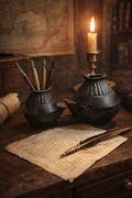 Antique Wooden Inkpot – Lekhak