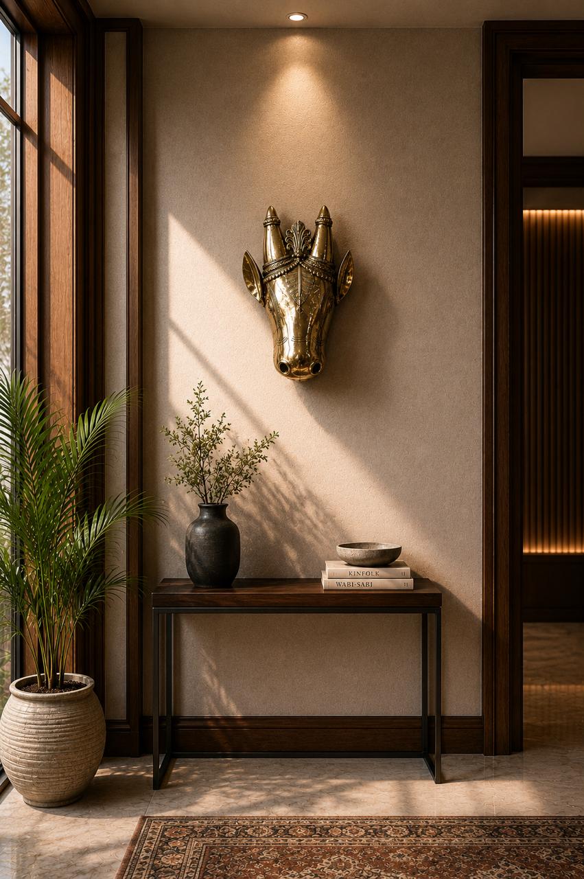 Nandi Wall Sculpture – Antique Gold Brass Finish