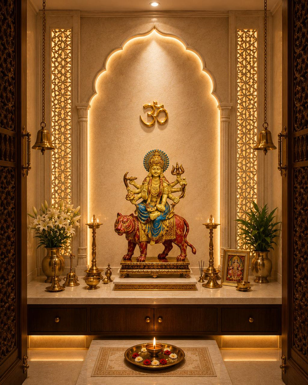 Sacred Om Wall Sculpture in Brass