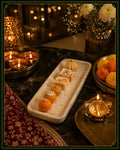 White Multipurpose Marble Tray for Hosting and Many Other Functions