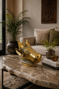 Nandi Wall Sculpture – Antique Gold Brass Finish
