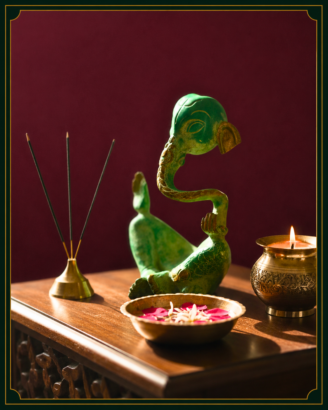 Ganesha in Green Patina