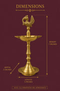 Panchmukhi Brass Peacock Diya | Handcrafted in Brass for Home Temple & Décor