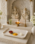 White Multipurpose Marble Tray for Hosting and Many Other Functions
