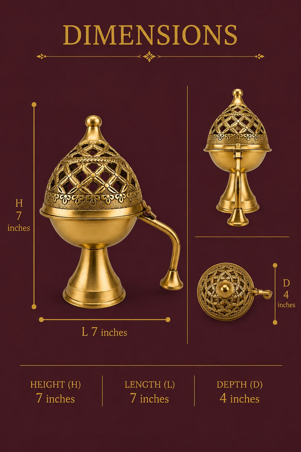 Sacred Smoke Censer I Handcrafted Brass Incense Burner