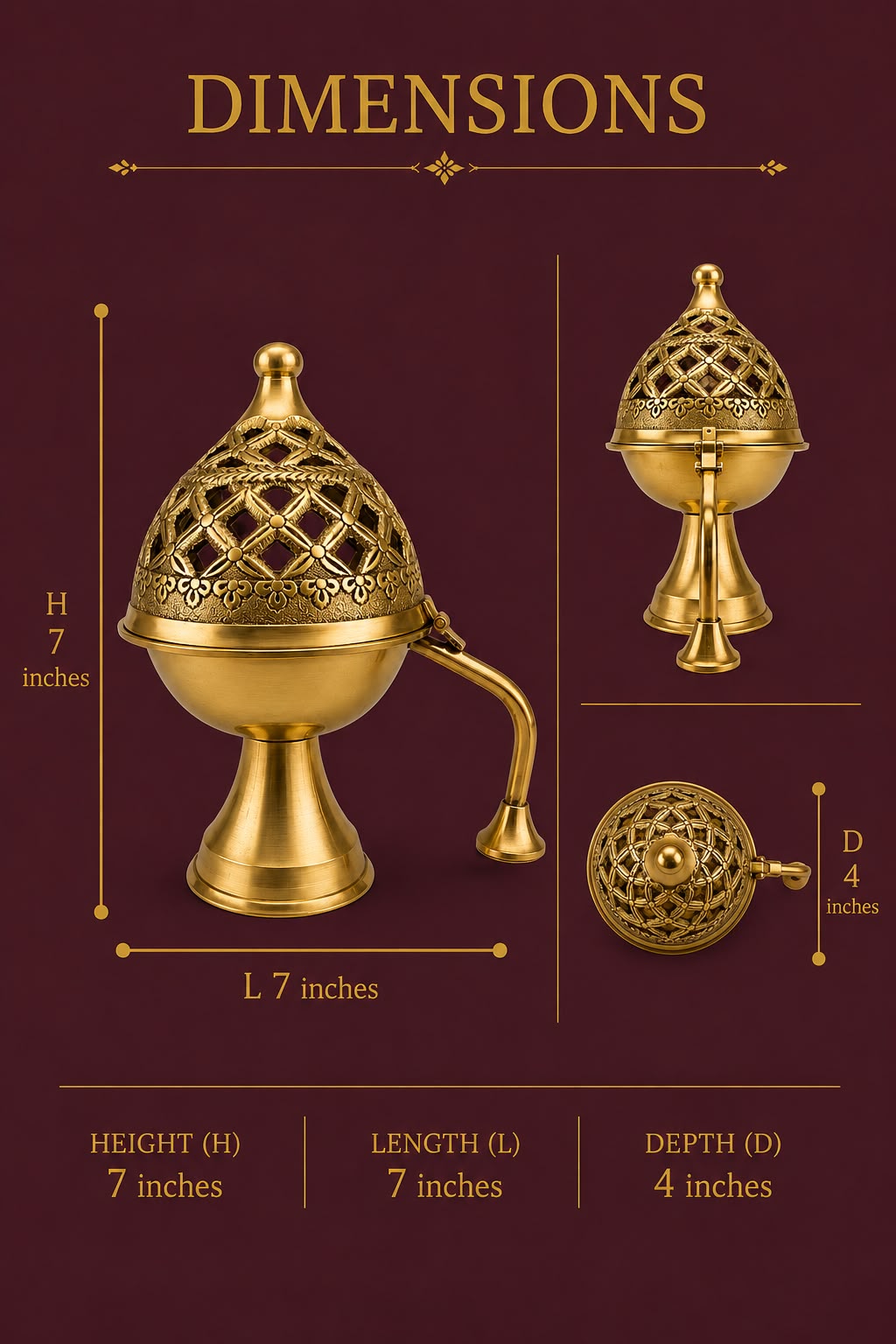 Sacred Smoke Censer I Handcrafted Brass Incense Burner