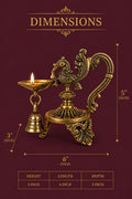 Mayur Deepam – Handcrafted Brass Peacock Diya with Bell