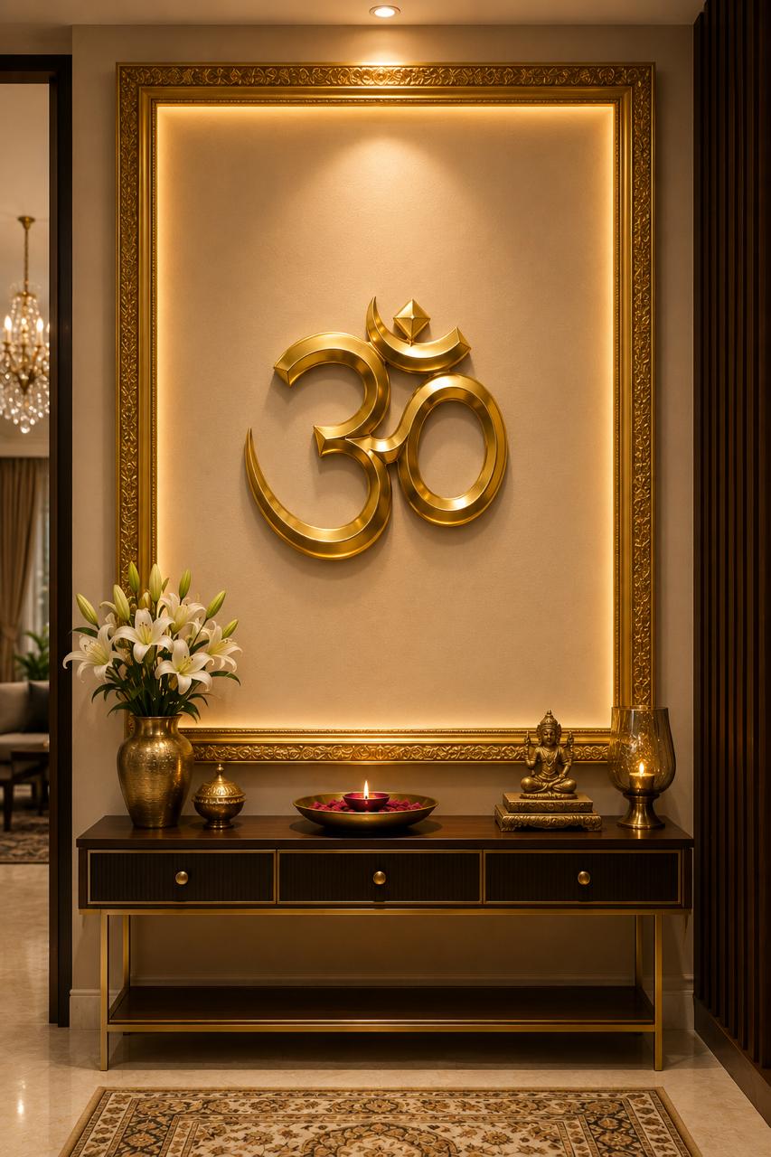 Sacred Om Wall Sculpture in Brass