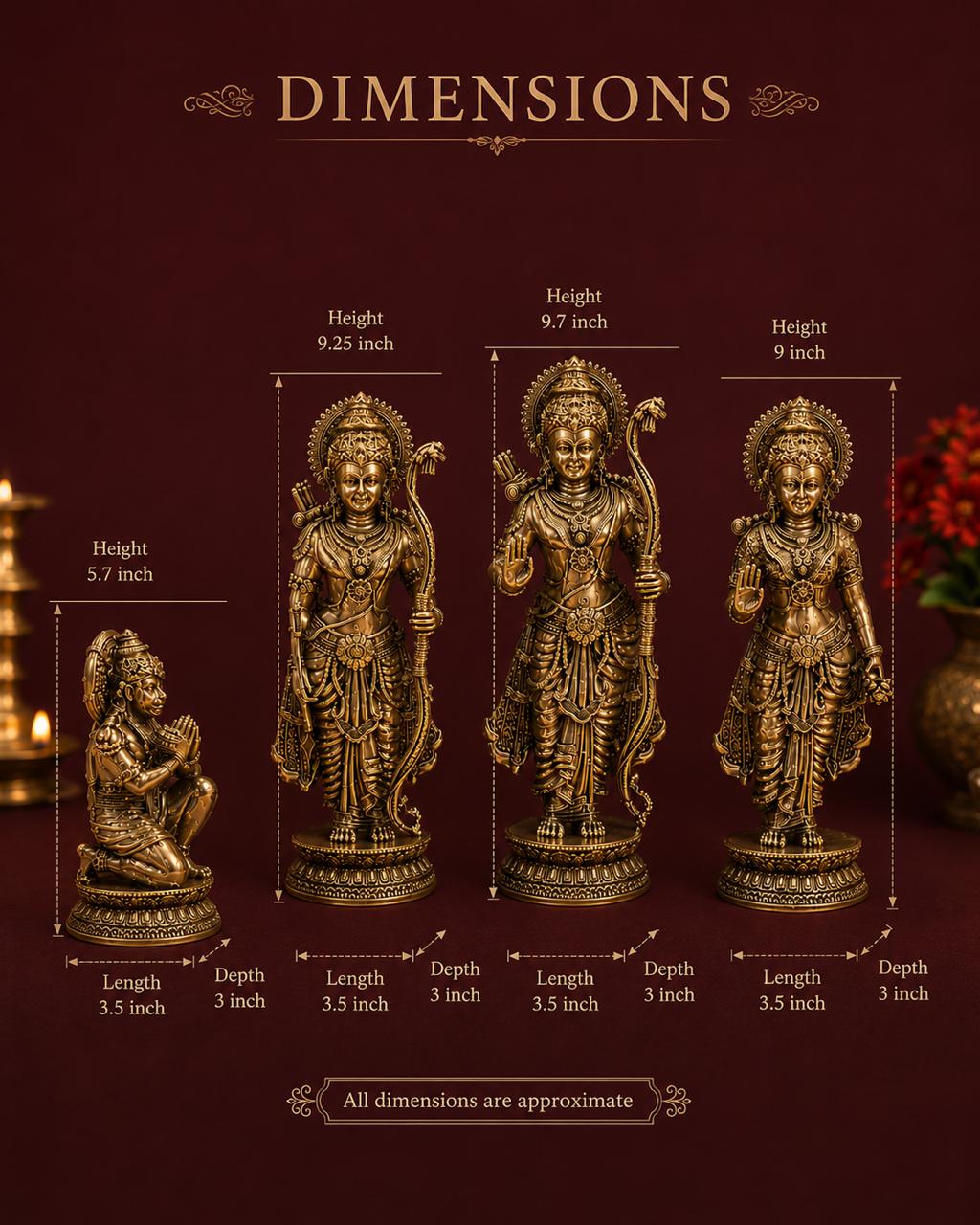 Ram Darbar in Antique Silver Finish | Heirloom Devotional Sculpture Set