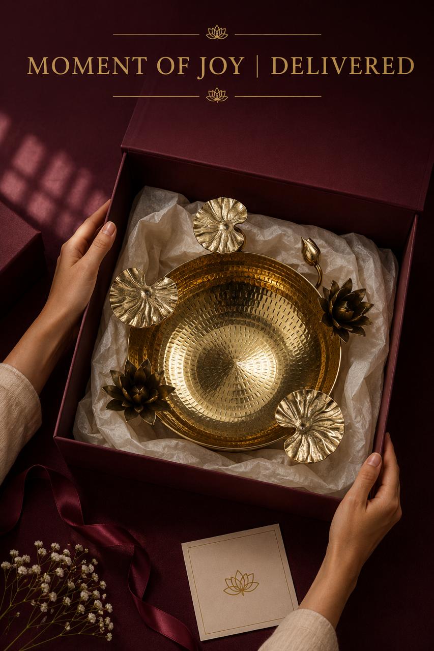 Heritage Lotus Pond Sculptural Centerpiece Bowl