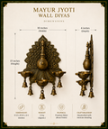 Mayur Jyoti Wall Lamp - Mayur Jyoti Wall Diyas – Handcrafted Brass Wall Décor for Elegant Spaces