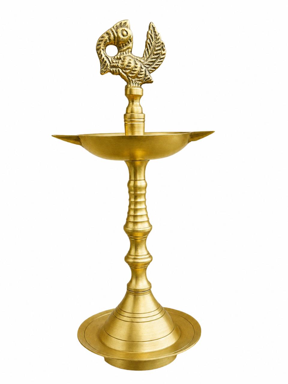 Panchmukhi Brass Peacock Diya | Handcrafted in Brass for Home Temple & Décor