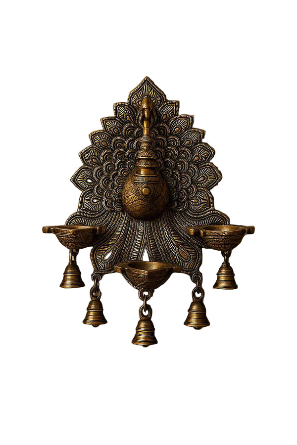 Mayur Jyoti Wall Lamp - Mayur Jyoti Wall Diyas – Handcrafted Brass Wall Décor for Elegant Spaces