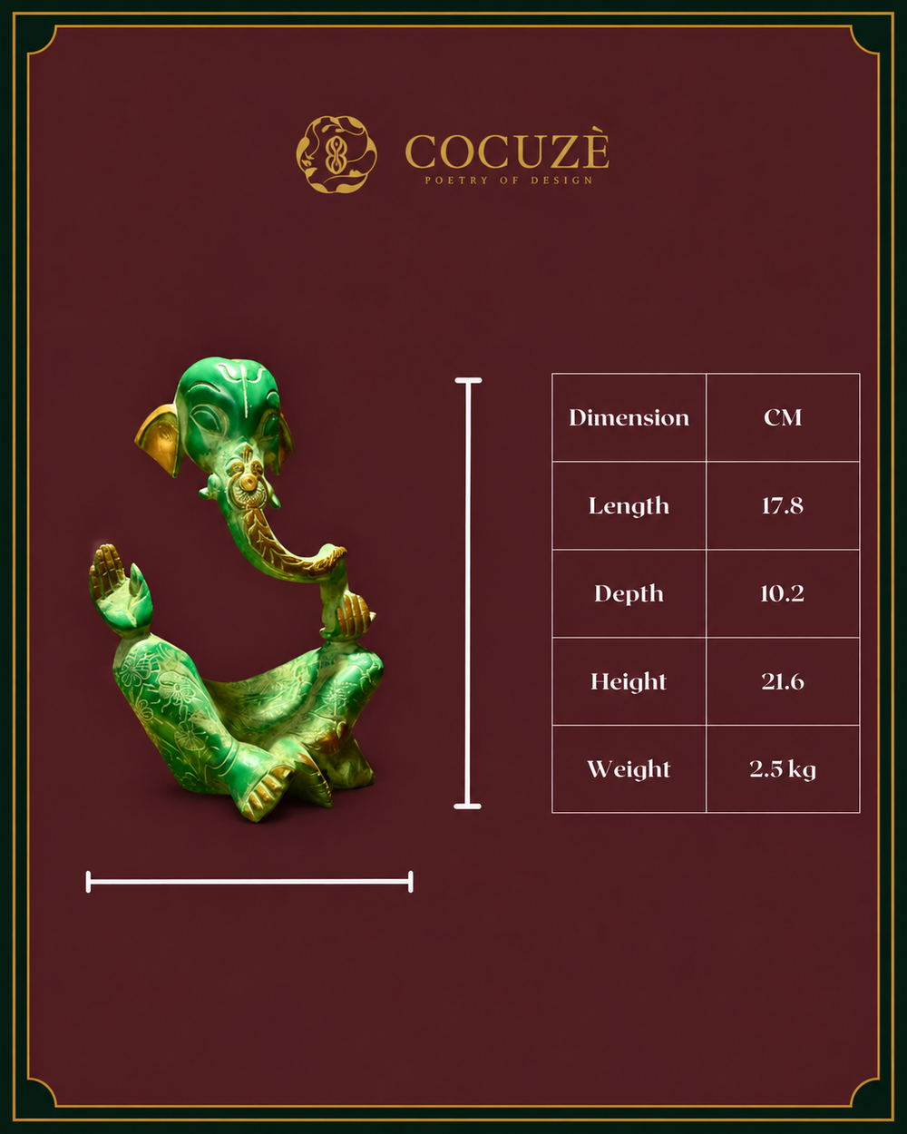 Ganesha in Green Patina