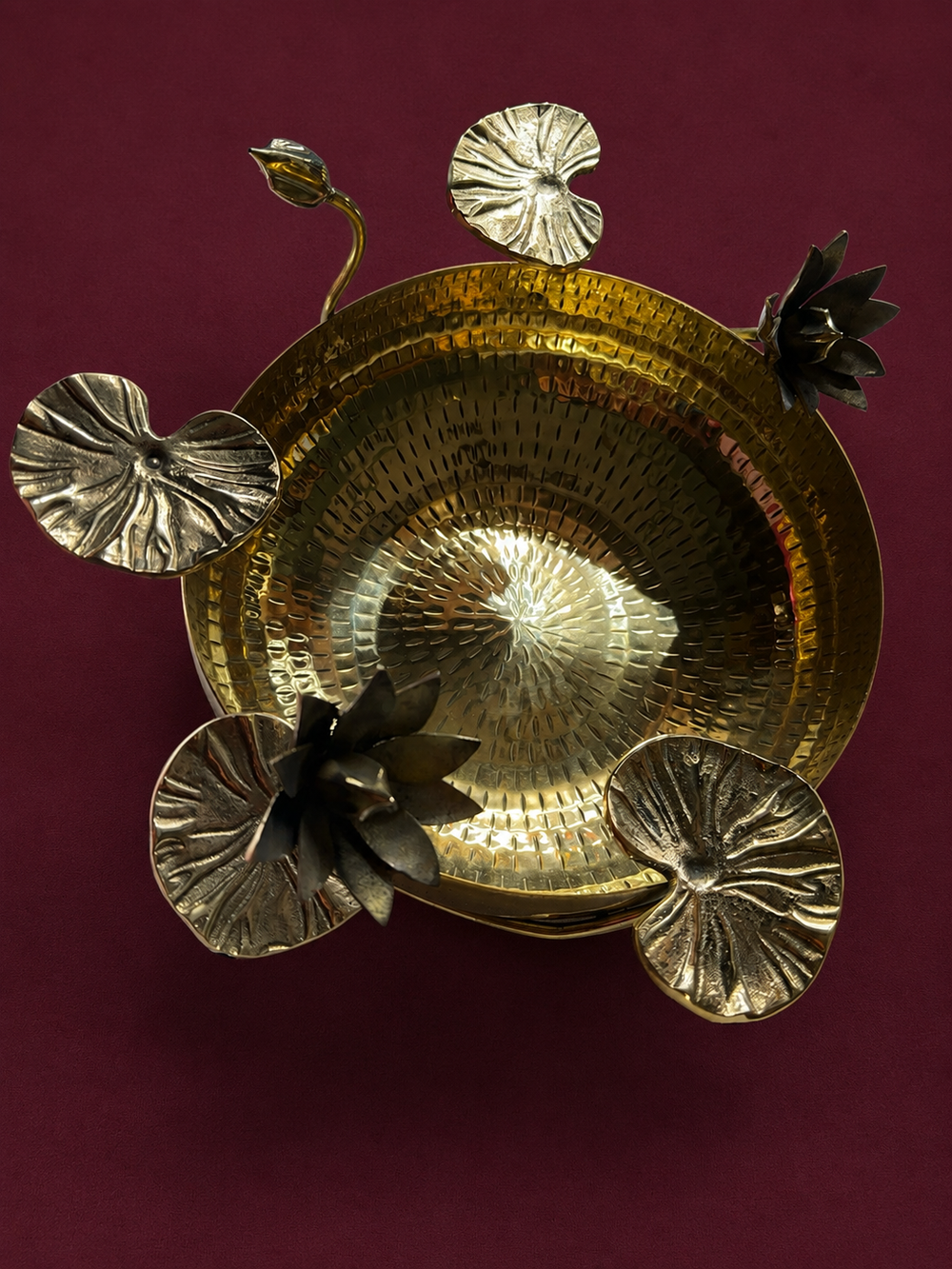 Heritage Lotus Pond Sculptural Centerpiece Bowl