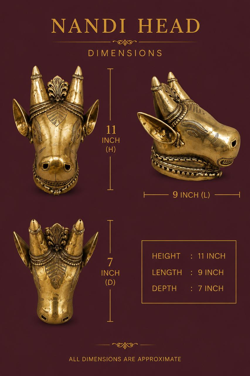 Nandi Wall Sculpture – Antique Gold Brass Finish