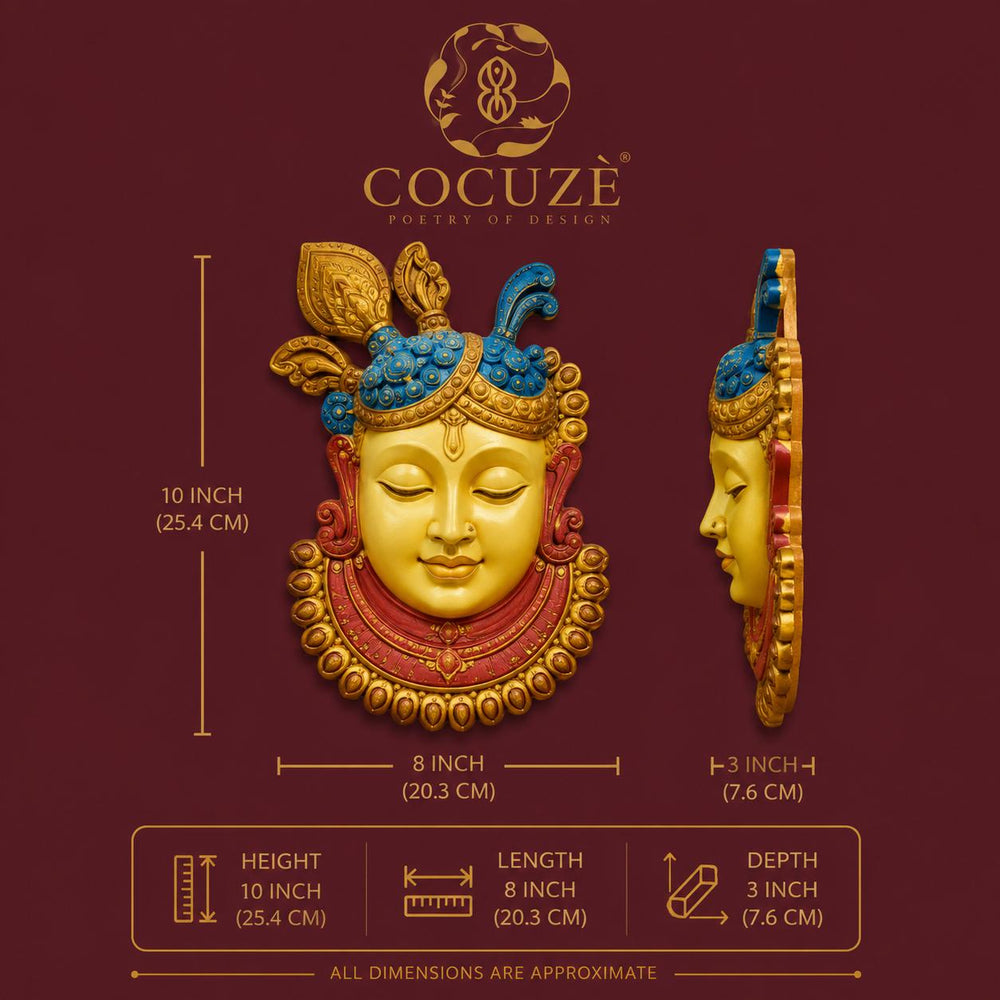 Shrinathji | Krishna - The Divine Presence in hand-coloured Brass