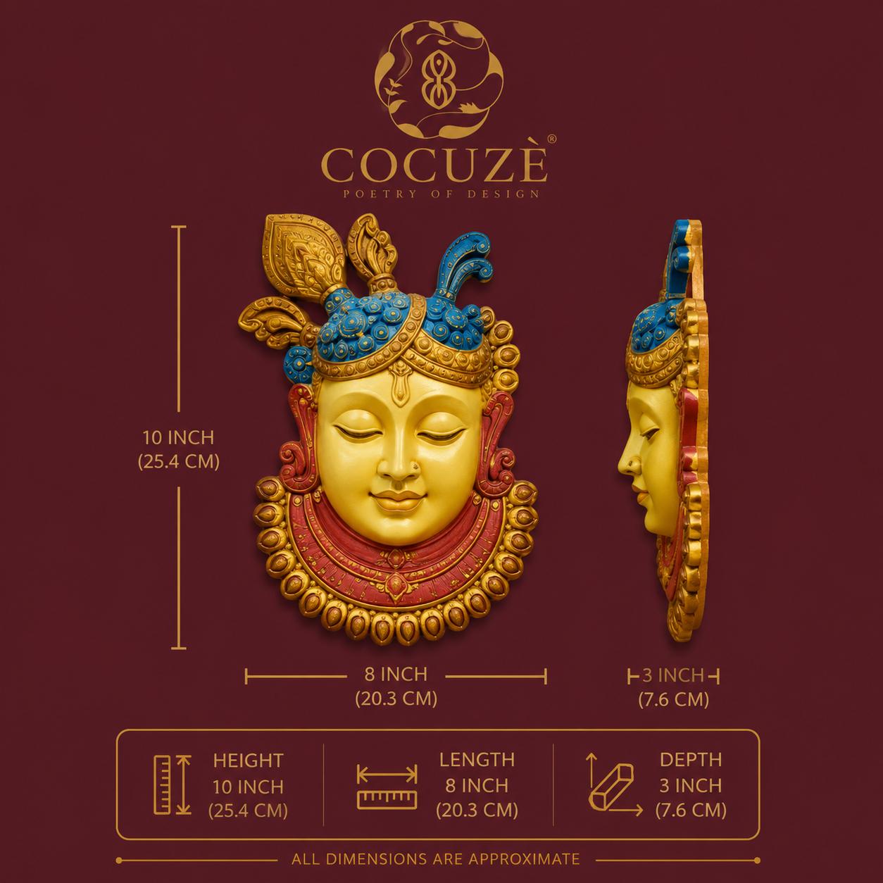 Shrinathji | Krishna - The Divine Presence in hand-coloured Brass