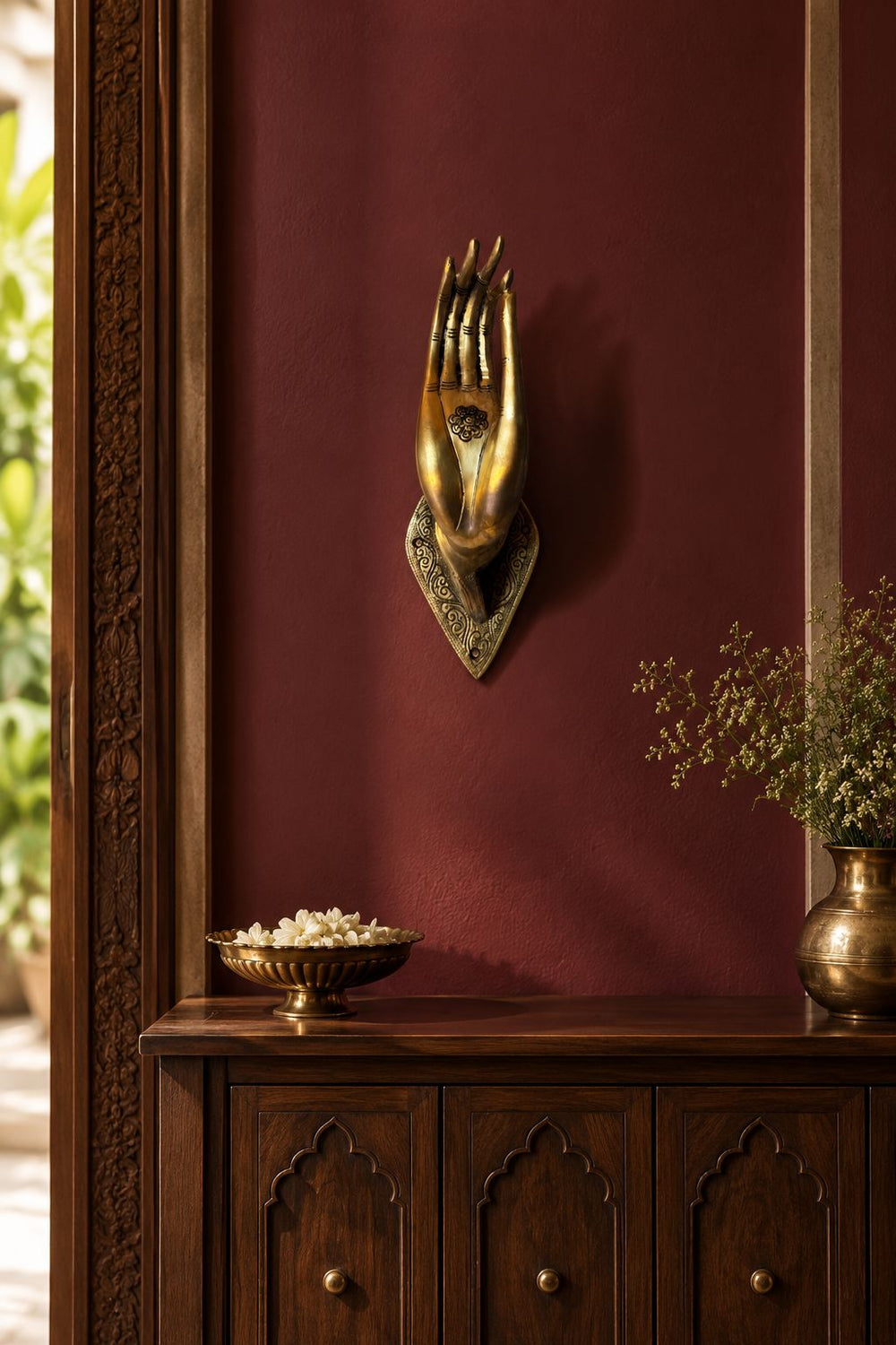Mudra Brass Hand Sculptures - Set of 2