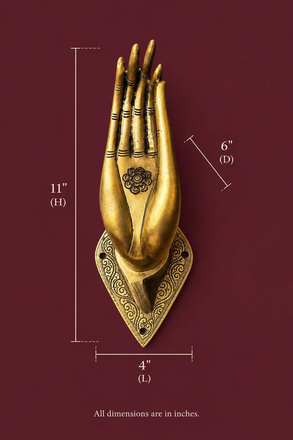 Mudra Brass Hand Sculptures - Set of 2