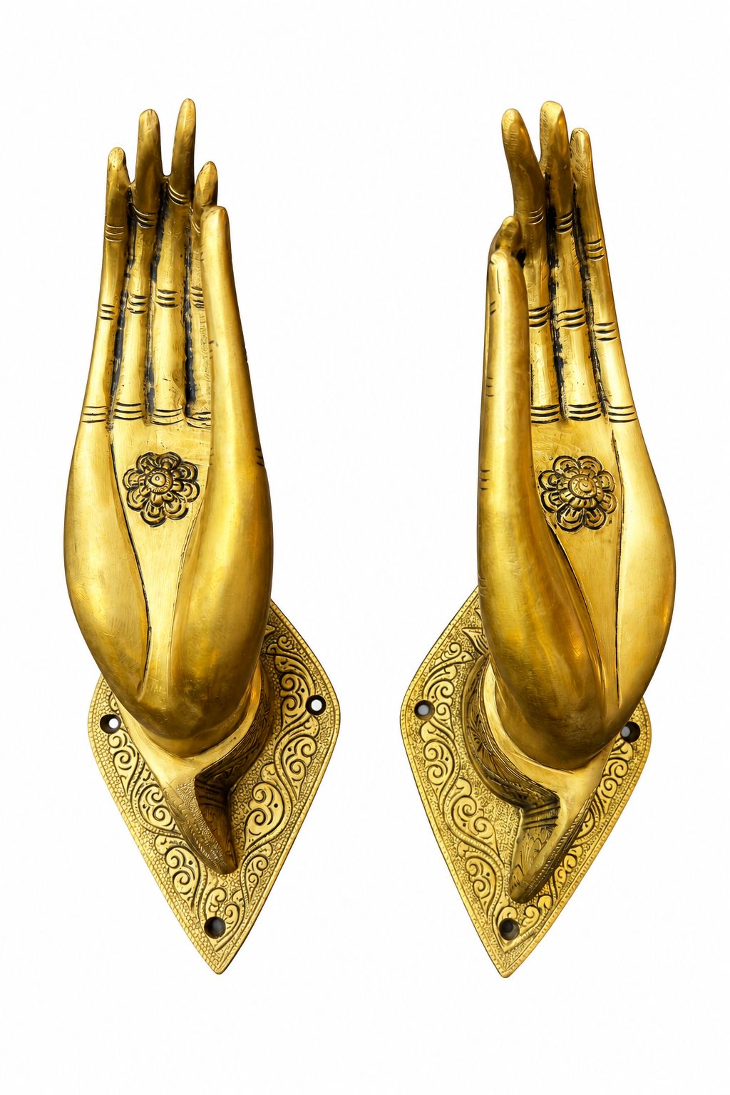 Mudra Brass Hand Sculptures - Set of 2