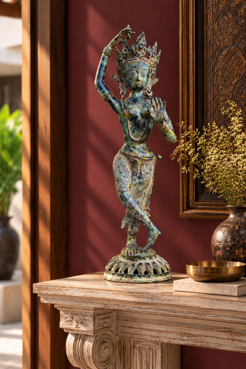 Apsara in Blue-Green Patina (24 inches)