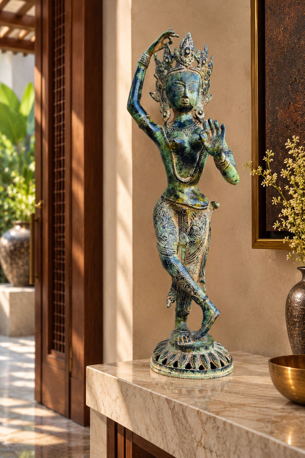 Apsara in Blue-Green Patina (24 inches)