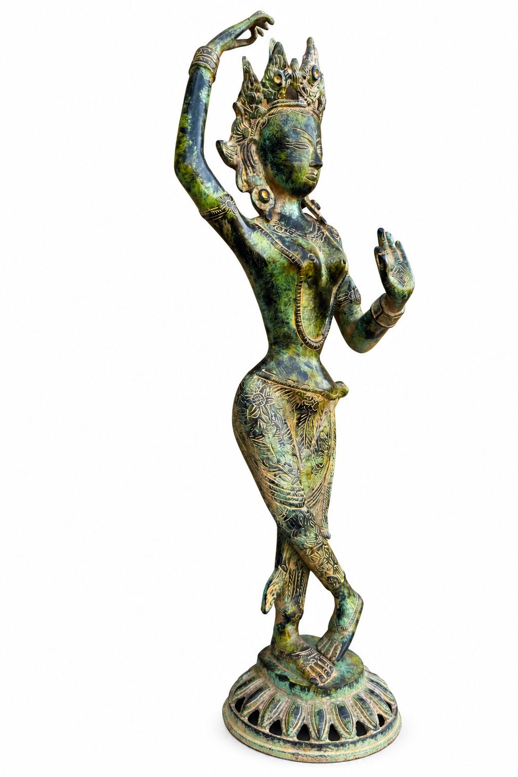 Apsara in Blue-Green Patina (24 inches)