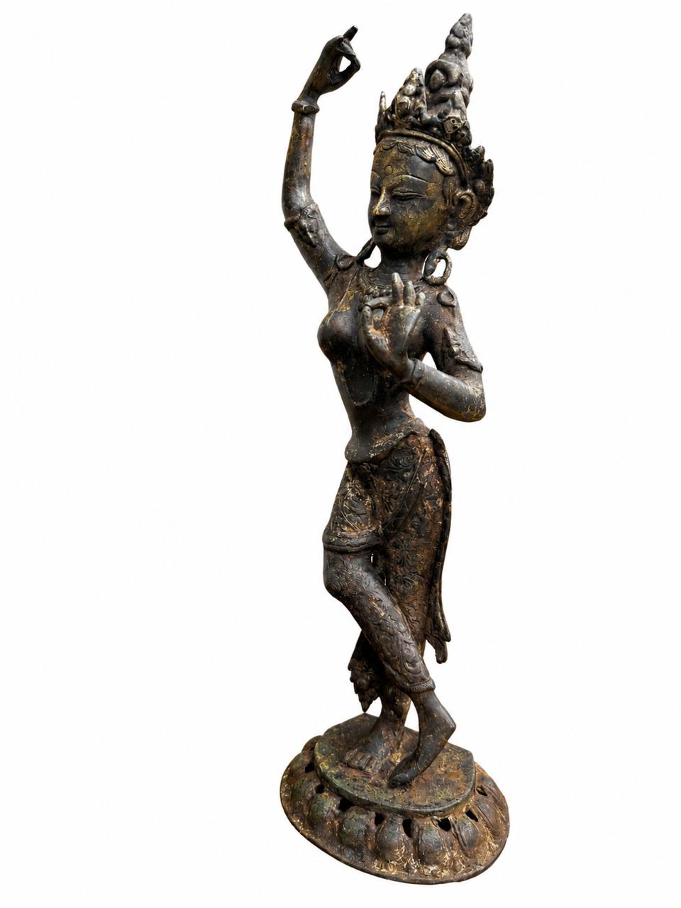 Vintage Apsara Sculpture – Celestial Dancer in 18-inches