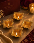 Heirloom Carved Brass Diya Set | Everyday Luxury Collection