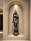 Balinese Bronze Shakti Sculpture in Bronze | 43-Inch Antique Finish Goddess Statue