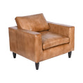 Ember Lounge Genuine Leather Mid-Century Single Seater Sofa