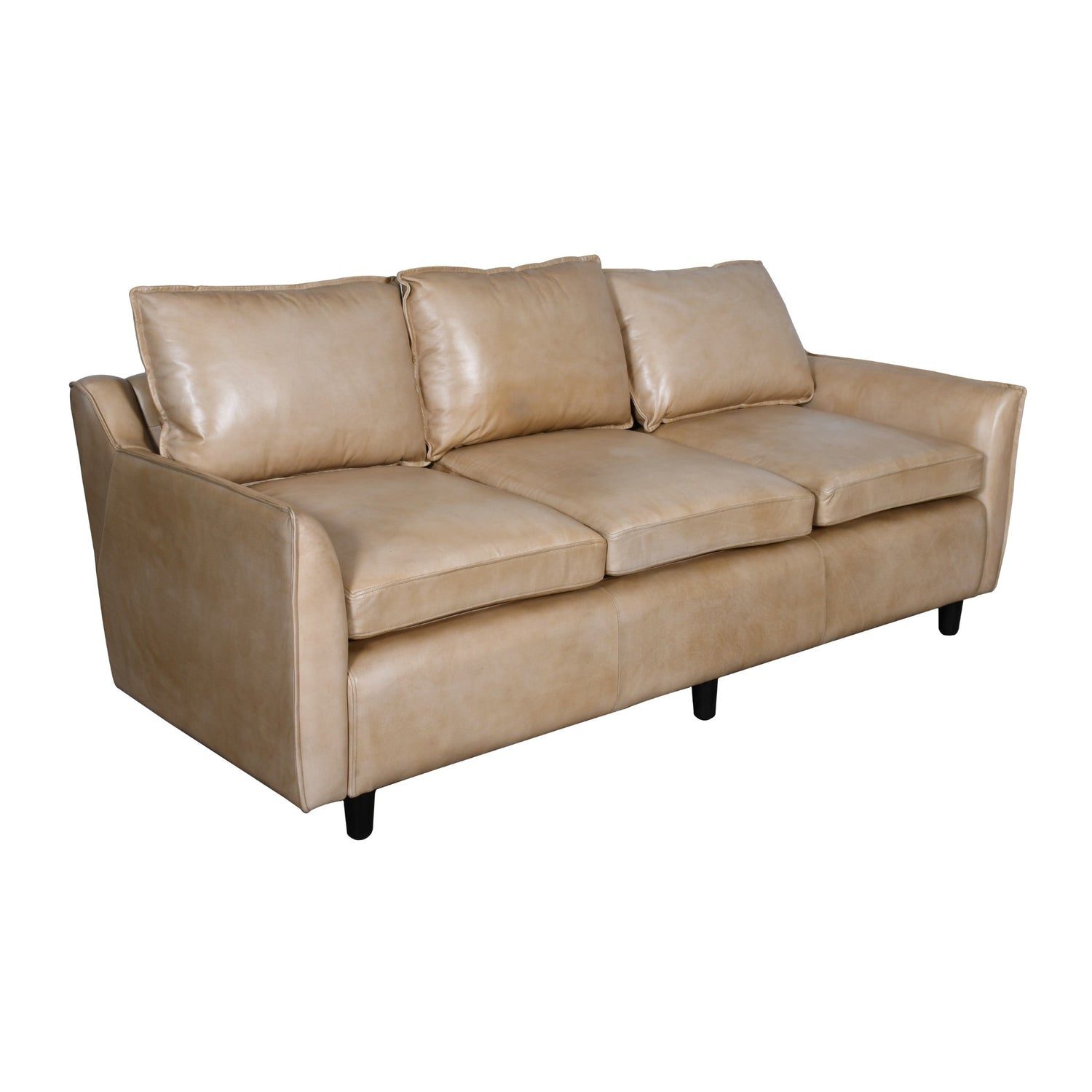 Dune Lounge Genuine Leather Mid-Century Three Seater Sofa