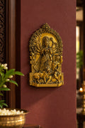 Durga - Brass Shakti Relief Panel