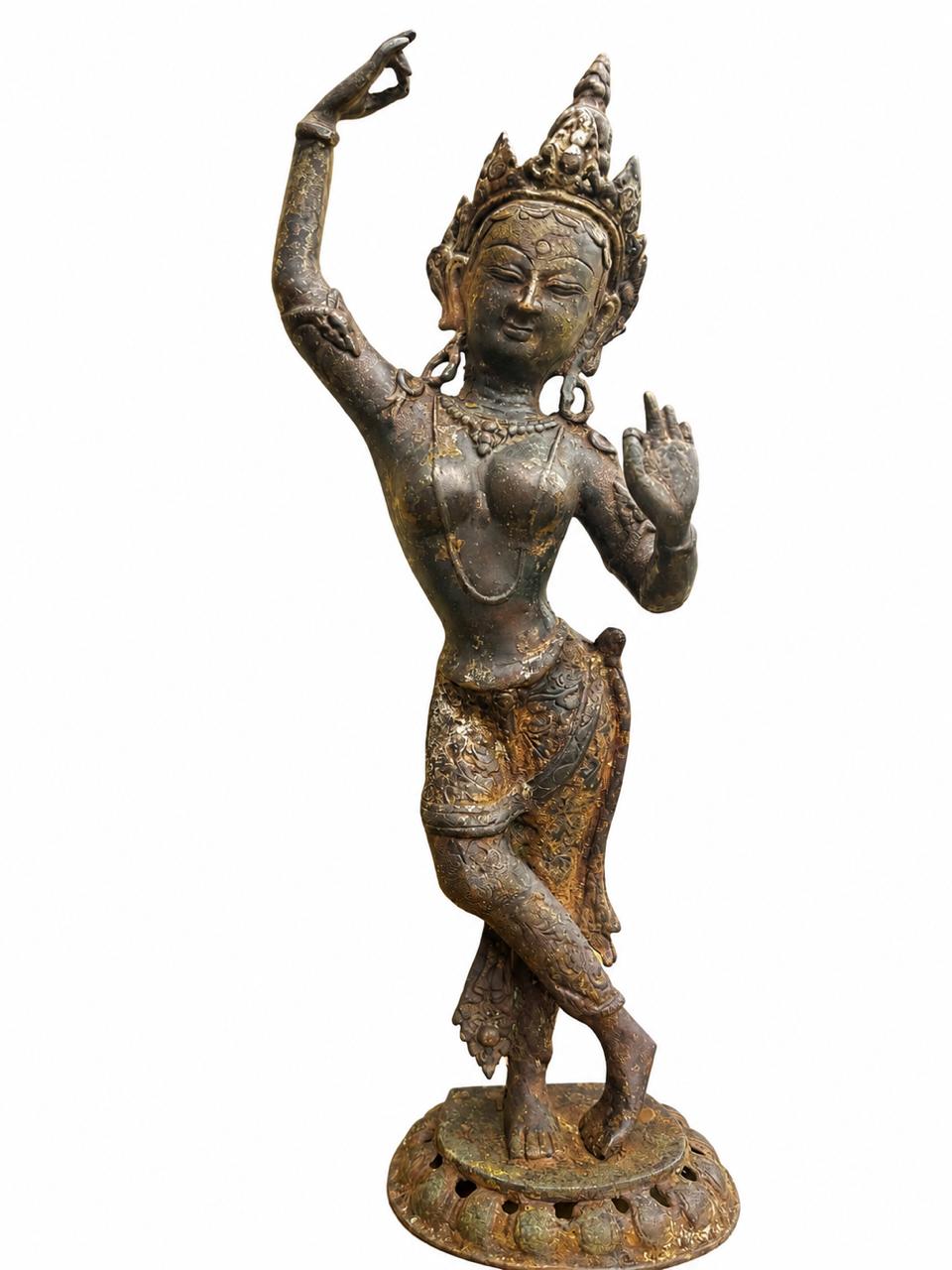 Vintage Apsara Sculpture – Celestial Dancer in 18-inches