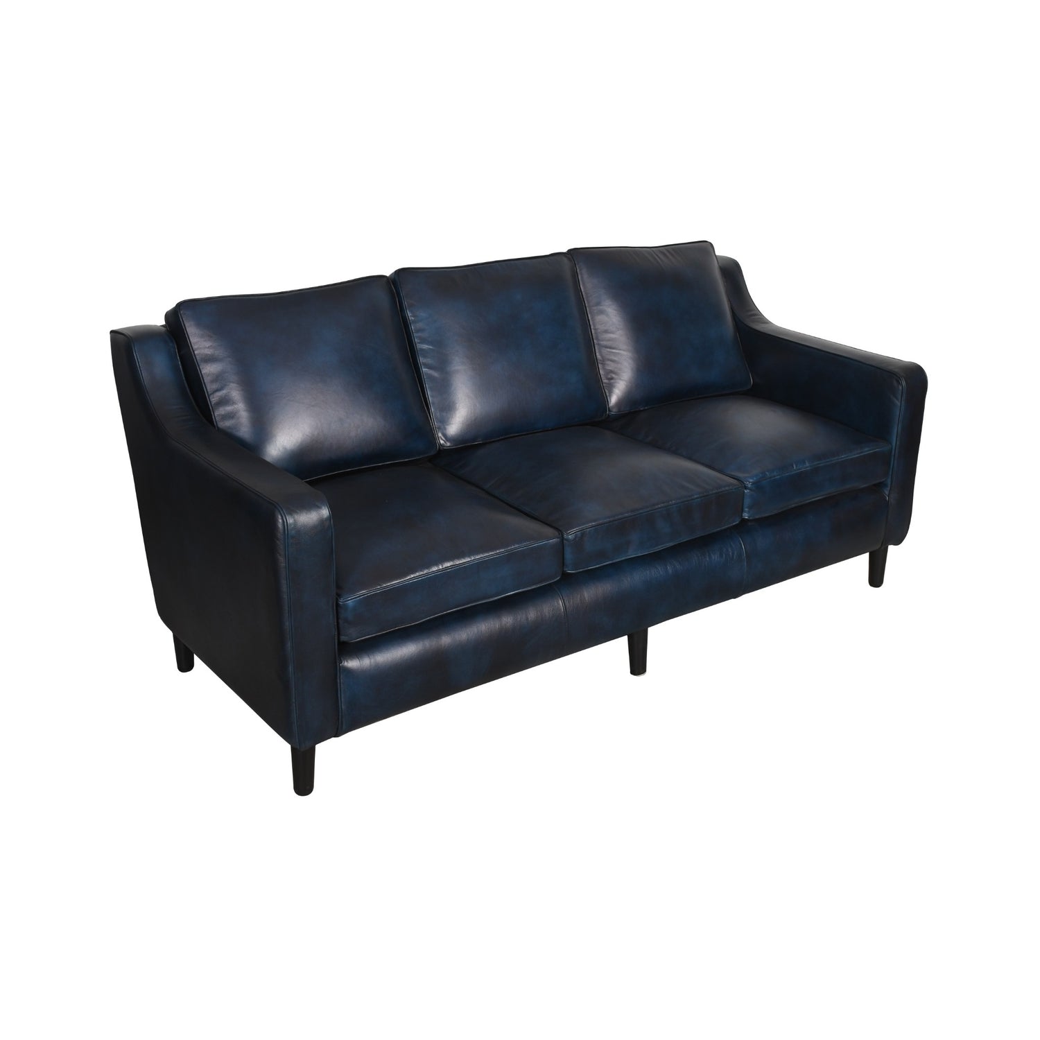 Fjord Lounge Genuine Leather Mid-Century Three Seater Sofa