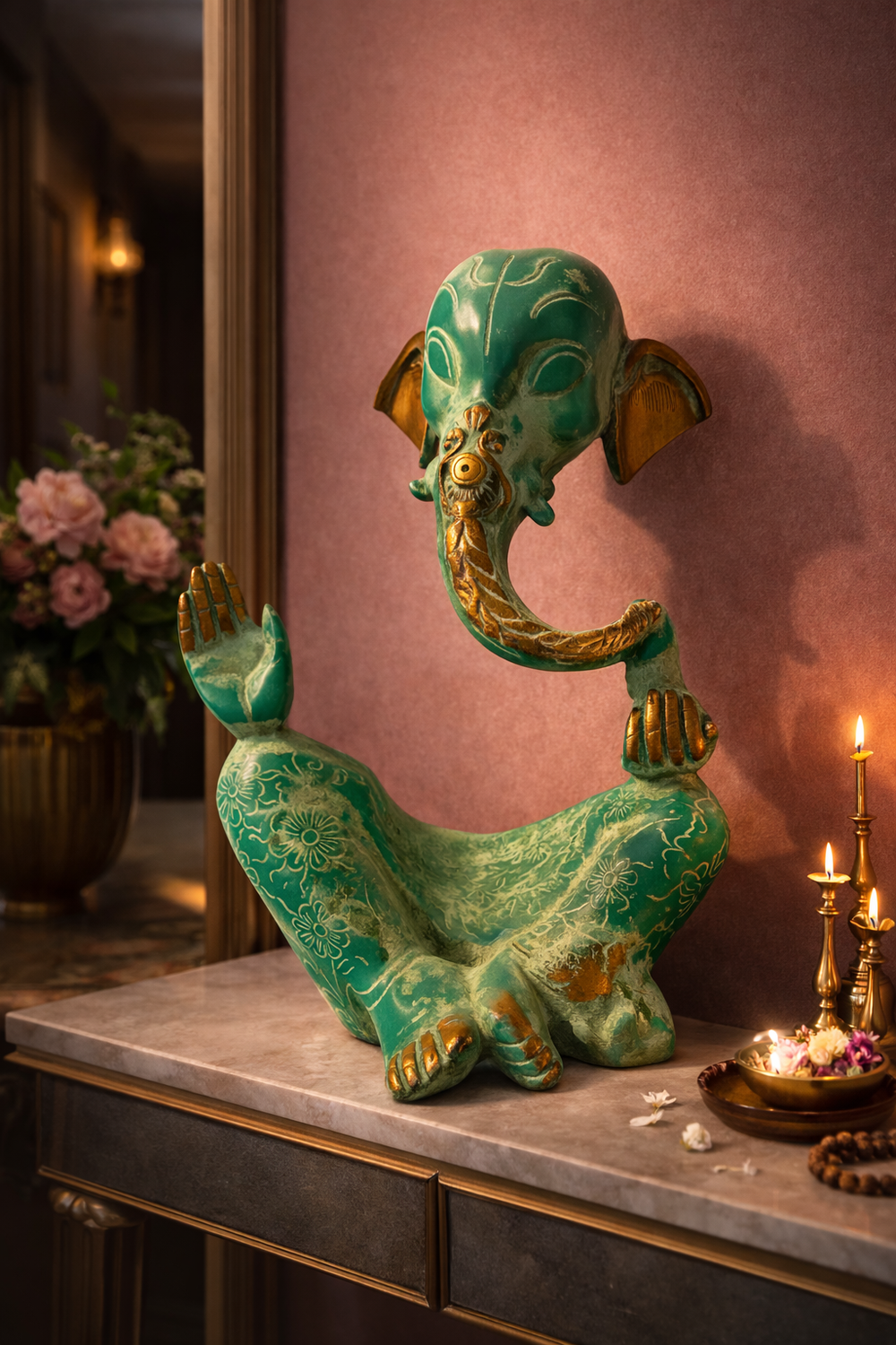 Ganesha in Green Patina