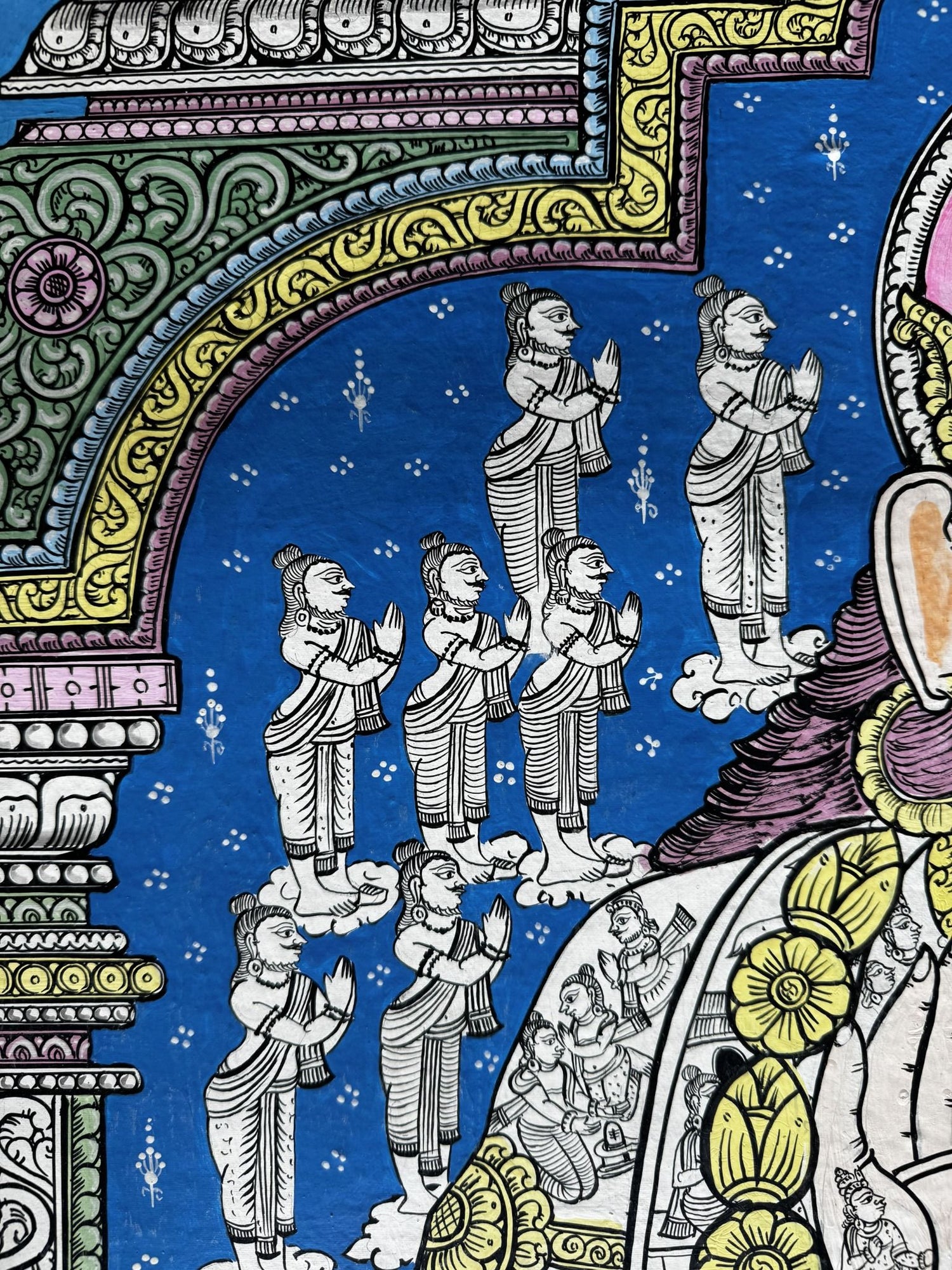 Sundar Kand - Hanuman Ji in Pattachitra Painting by a National Awardee (Canvas Print - Unframed)