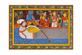 Krishna in the Swan Boat Pattachitra Painting (Unframed)