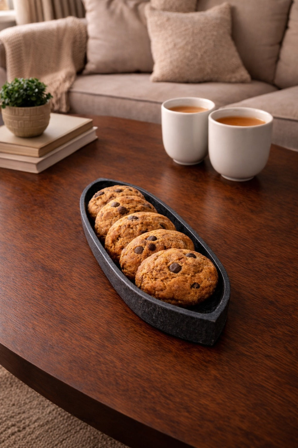 Black Slim Marble Tray for Hosting
