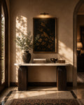Arches of Earth Wood & Marble Console Table