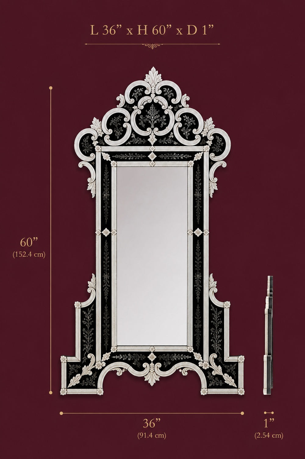 The Montreux Venetian Mirror | Venetian Grandeur, Handcrafted in India